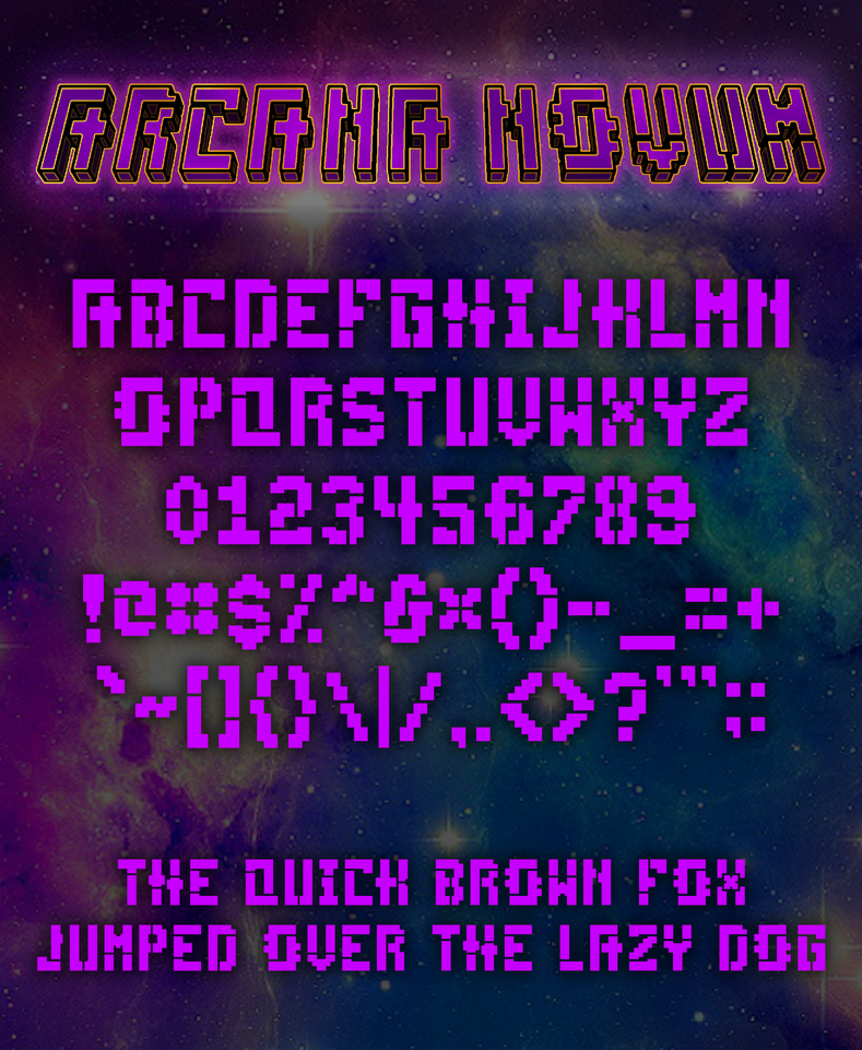 Showcase of the Arcana Novum title font